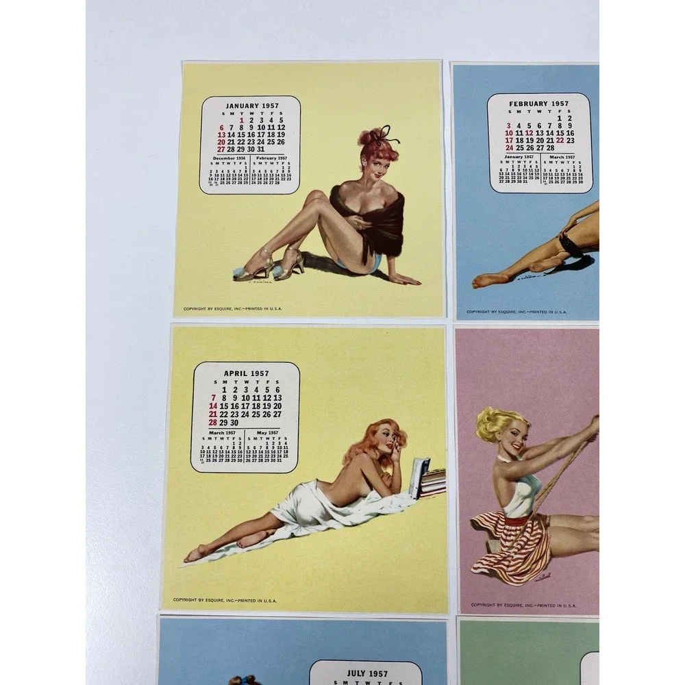 1957 Esquire‎ Magazine Desktop Pinup Calendar Holder ~ 12 Months